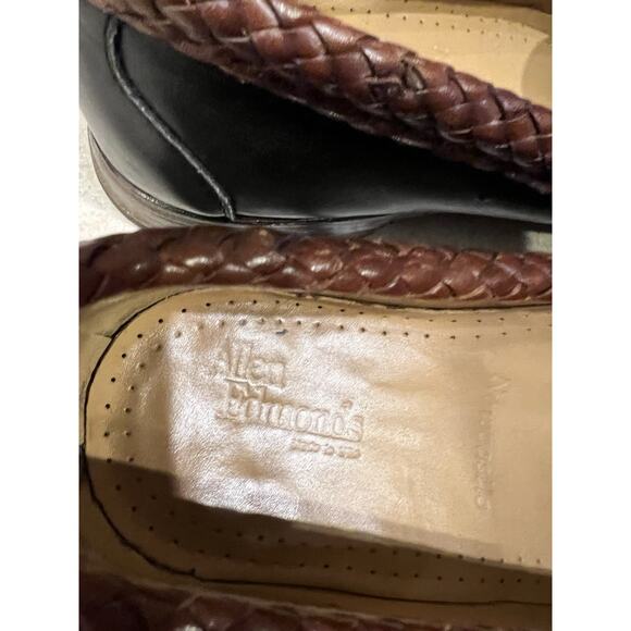 Allen Edmonds Newcastle Penny Loafer Brown Black Weave Trim Size 10 B
